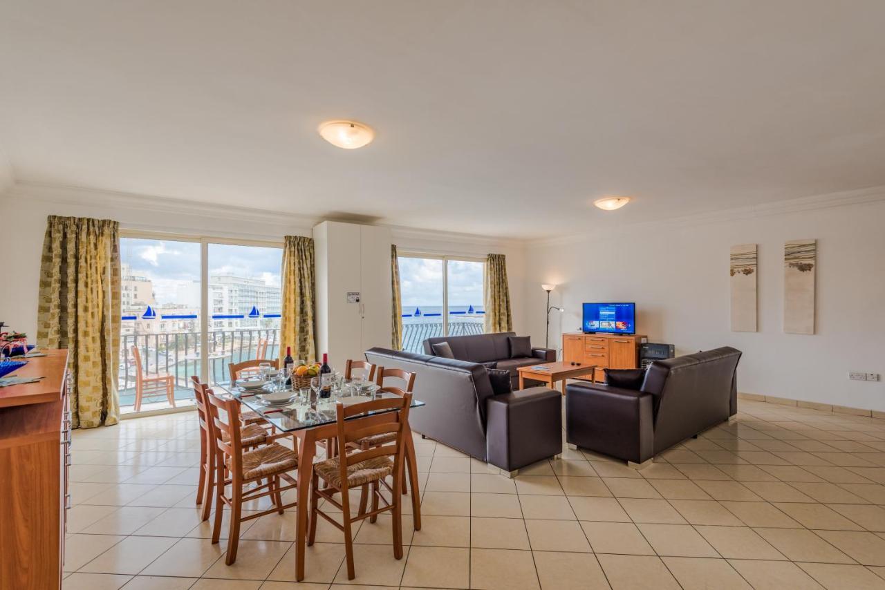 Spinola Bay Top Floor Seafront 3 Bedroom Apartment With Panoramic Sea Views - By Getawaysmalta Saint Julian's Luaran gambar