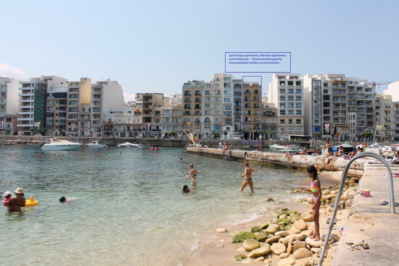 Spinola Bay Top Floor Seafront 3 Bedroom Apartment With Panoramic Sea Views - By Getawaysmalta Saint Julian's Luaran gambar